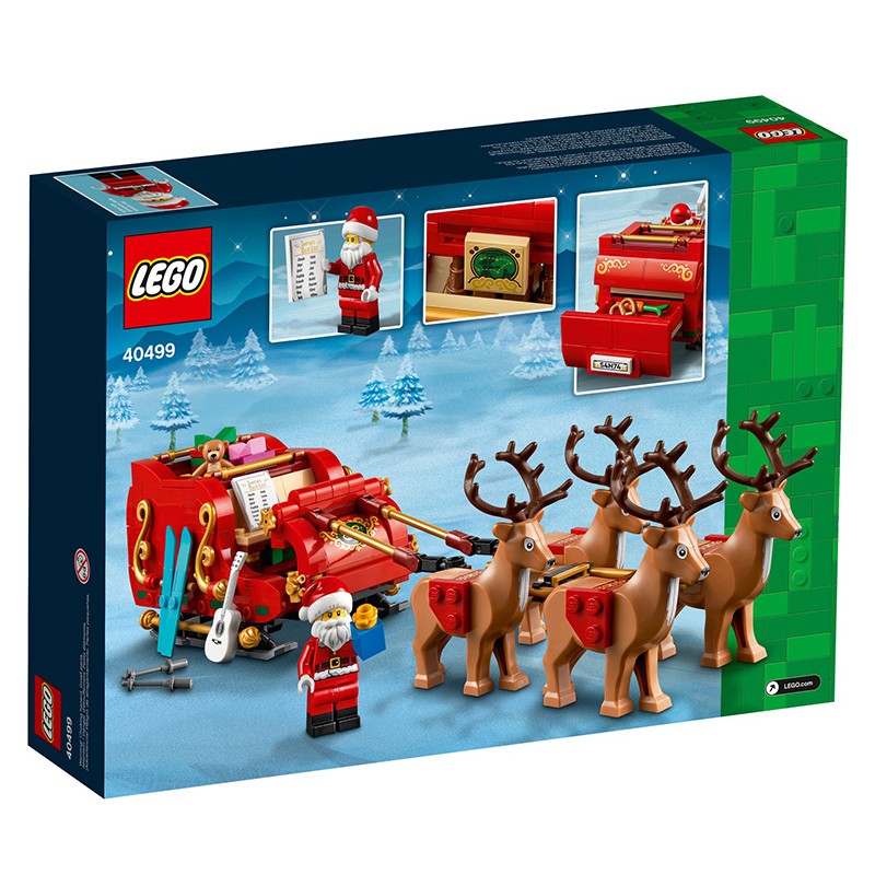LEGO 40499 Trenó de Rena do Papai Noel para Meninos e Meninas - Brinquedo de Construção Educacional de Blocos de Montar Presente de Natal