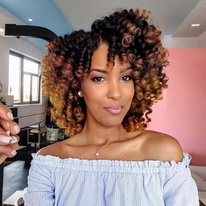 1-4 Pacotes 2X Ringlet Wand Curl Jamaican Bounce 8 polegadas Sintético Wand Curl Twist Braids Hair Crochet Cabelo Cacheado Extensões 20 Raízes