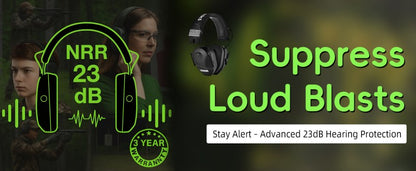 PROHEAR Youth Electronic Shooting Ear Protection Slim Fit Sound Amplification Noise Compression Earmuffs for Gun Range Hunting