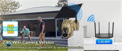 LS VISION 2K 4G Solar Security Cameras WIFI Wireless Outdoor 360° Live View Animal Monitoring Camouflage Color Battery PTZ Cam