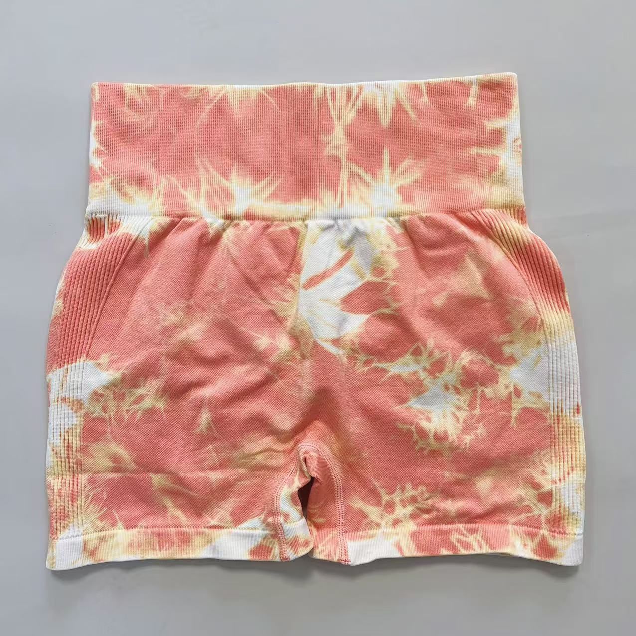 New Women Gym Tie Dye Scrunch Shorts Fitness Seamless Butt Lifting Sports Leggings Stretch Activewear Workout Running Tights