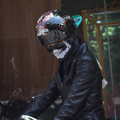 Boné de beisebol com personalidade retrô de gângster para homens e mulheres, capacete de motocicleta, capacete de beisebol, capacete de carro elétrico, meio capacete