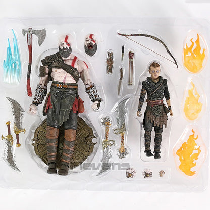NECA God of War 2018 Kratos & Atreus Ultimate PVC Action Figure Modelo Colecionável Brinquedo 2-pack