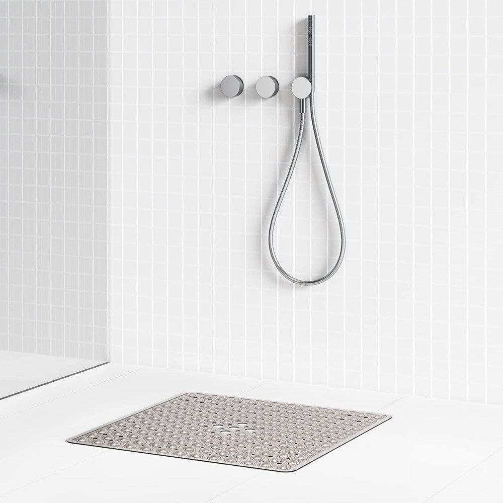 Tapete de chuveiro 53x53cm ventosa PVC antiderrapante tapete de banho quadrado para chão de chuveiro tapete de segurança antiderrapante para banheira carpete de banheiro