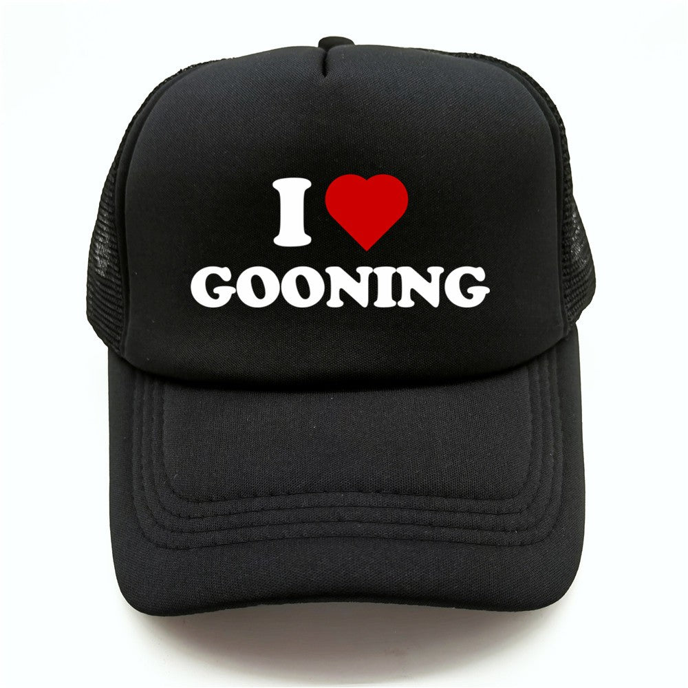 Funny I Love Gooning Baseball Caps Cool Summer Men Mesh Net Hat Humor Trucker Cap Unisex Outdoor Mesh Net Caps MZ-080
