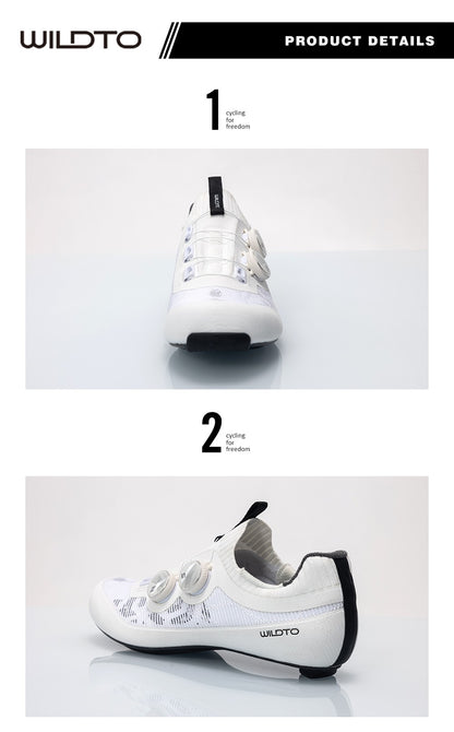 WILDTO Ultralight Cycling Shoes Men's Road Bike Shoes Hardness12 Carbon Fiber Professional Self-locking SPD Cleats Footwear