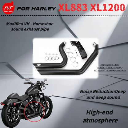 For Harley Davidson Sportster 883/1200/72 VH Style Taiwan Made Horse Hoof Sound Exhaust Muffler for VANCE&HINES System