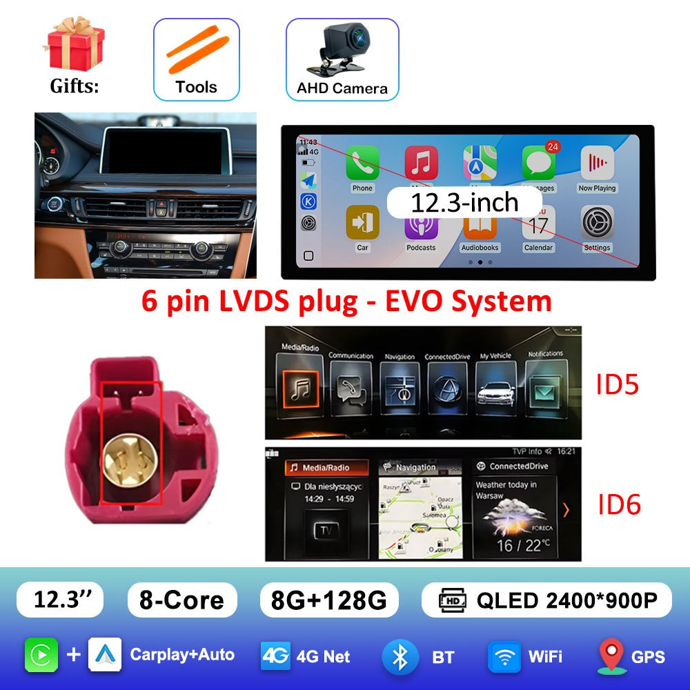 para BMW X5 F15 X6 F16 2014 - 2018 Sistema NBT/EVO Rádio Multimídia para Carro Android 15 GPS Navegação 4G BT Carplay Auto Ferramentas