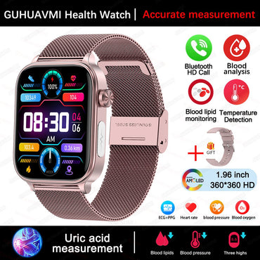 2025 Novo Para XIAOMI ECG+PPG Gordura Sanguínea Ácido Úrico Saúde Smartwatch Masculino Feminino Frequência Cardíaca Pressão Arterial Chamada Bluetooth Relógio Inteligente