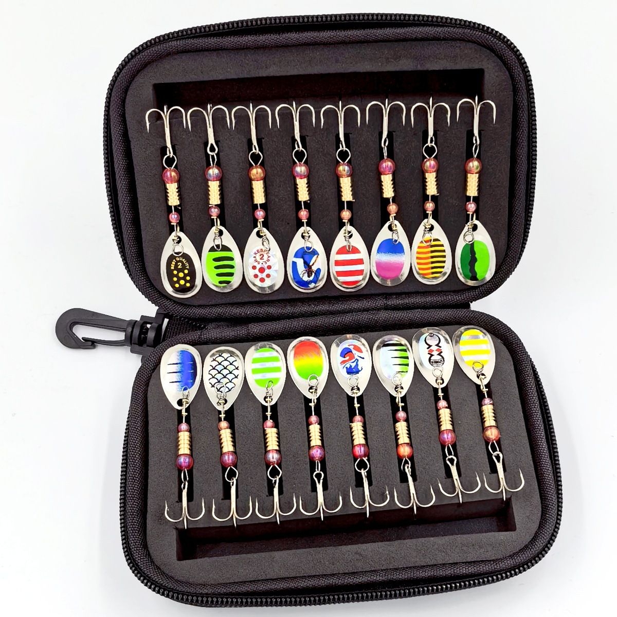Kit Isca Artificial Jig Spinner com Caixa de Pesca Giratória 3g para Pesca de Lúcio Salmão Marítimo Isca Rígida de Superfície Trolling