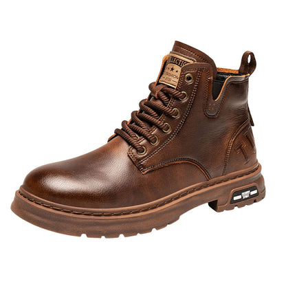 Boot Men'S Velvet Warm And Wear Thick Soled Classic And Fashionable Lace Up Ankle Boots Boots Men Wide Width Zapatos De Hombre