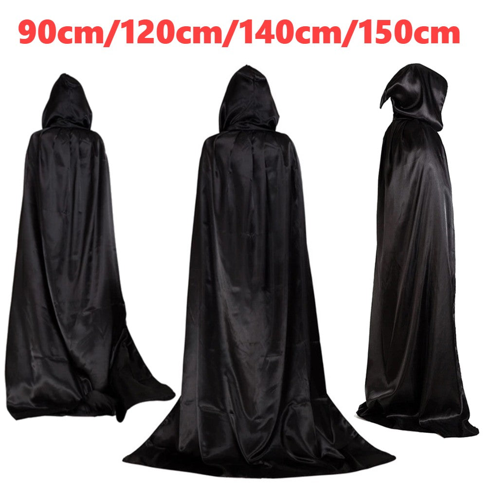 90-150cm Halloween Cloak Hooded Cape Halloween Christmas Cosplay Costume Devil Witch Vampire Cape Halloween Costumes Party Cloak