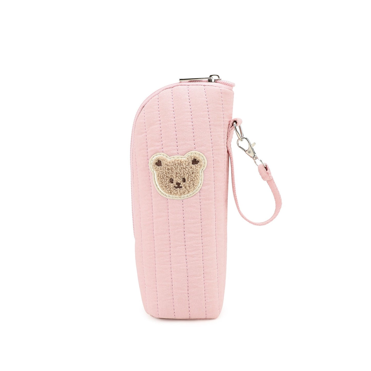 Cute Bear Design Baby Bottle Tote Bag with Aluminum Foil Insulation Bags Water Bottle Thermal Storage Pouch with Stroller Hook