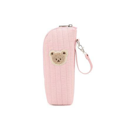Cute Bear Design Baby Bottle Tote Bag with Aluminum Foil Insulation Bags Water Bottle Thermal Storage Pouch with Stroller Hook