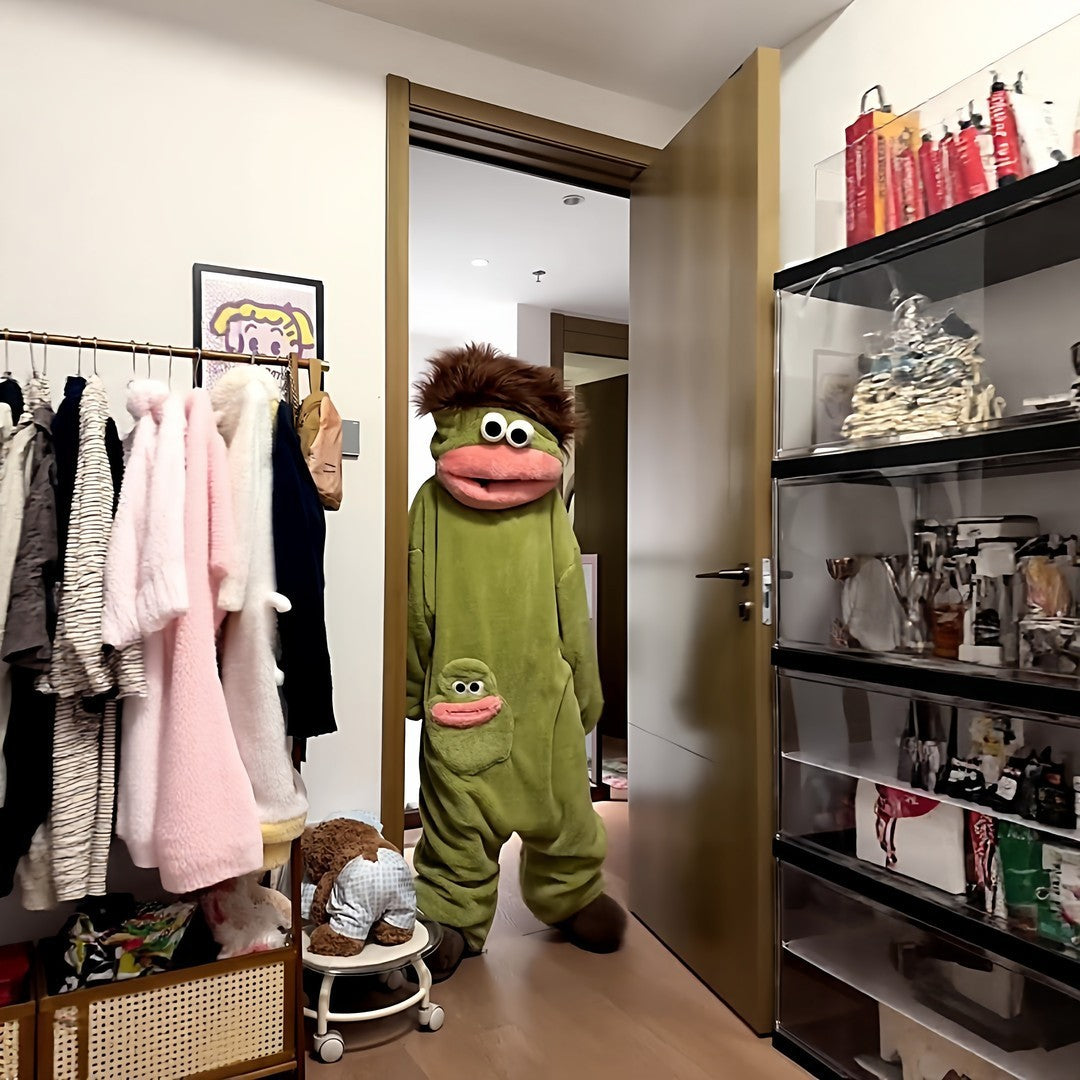 Generic Big Mouth Monster Onesie Pajamas Winter Thick Coral Fleece Ugly Cute Funny Warm Loungewear For Adults Cosplay Jumpsuit