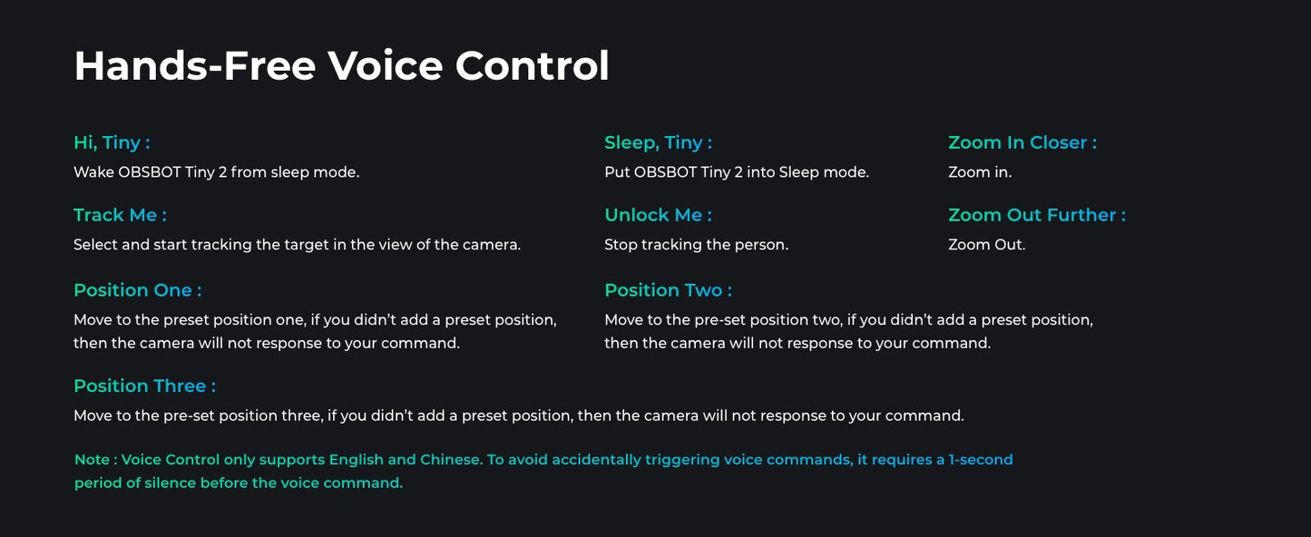 OBSBOT Tiny 2 Webcam 4K Voice Control PTZ, AI Tracking Multi-Mode & Auto Focus, Web Camera with 1/1.5" Sensor, Gesture Control,