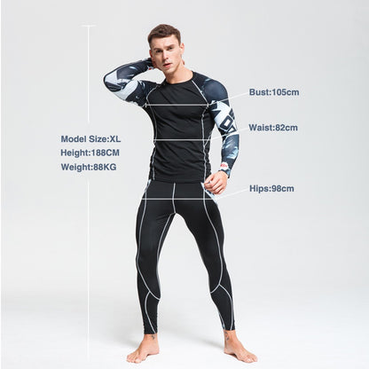 Men's Sports Suit MMA rashgard male Quick drying Sportswear Compression Clothing