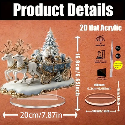 1PCS Santa Claus And Reindeer Sled Desktop Decoration Christmas Decoration Animal Themed Living Room Decora Holiday Party Gifts