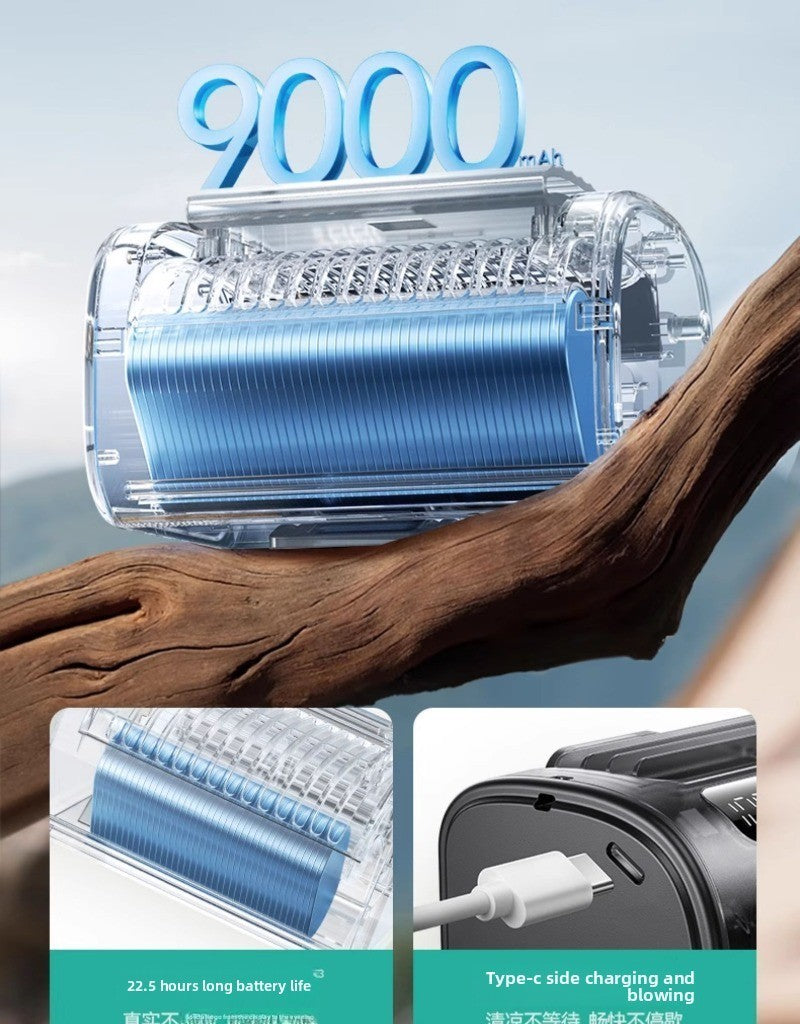 Aecooly Waist Fan Portable Waist Cooling Artifact Tubular Flow High Speed Large Wind Power Violence Small Summer Refrigeration
