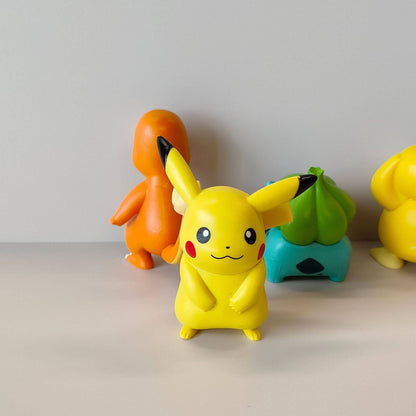 Pokémon Anime Bonecos de Ação Brinquedos Pikachu Modelo Charmander Psyduck Squirtle Jigglypuff Bulbasaur Bonecas Colecionáveis Kawaii Presente Infantil