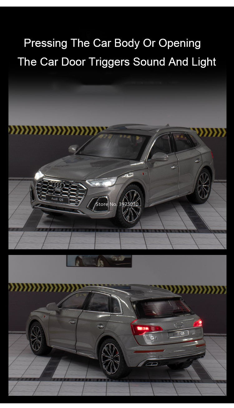 1:24 AUDI Q5 Modelos Carros de Liga Brinquedos com Luz e Som Carro em Miniatura 6 Portas Abertas Rodas Puxar para Trás Veículos para Presentes de Crianças e Adultos
