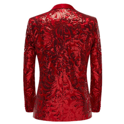 2025 New Men Sequined Suit Single Button Slim Fit Jacket Fashion Singer Bar KTV Stage Performance Luxurious Dress Blazers