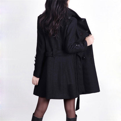 M-4XL Women Autumn Winter Faux Coat Casaco Feminino de Lã Batida Chantal Overcoat Slim Fit Long Double-Sided Woolen Windbreaker