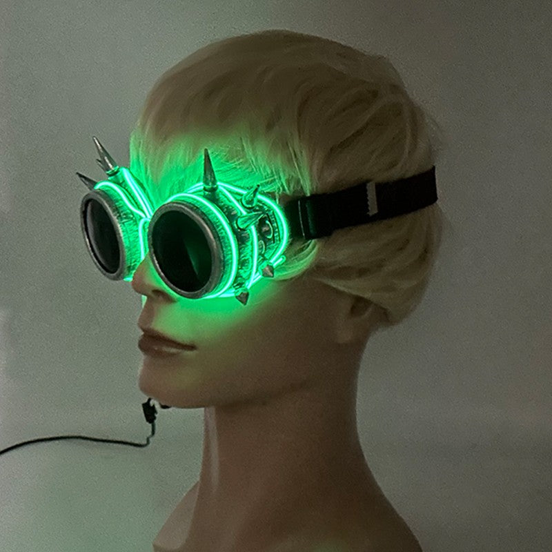 Cyberpunk Futuristic Luminous Glasses Rave Cyber light up Goggles LED glowing visor glasses for EDM music show props