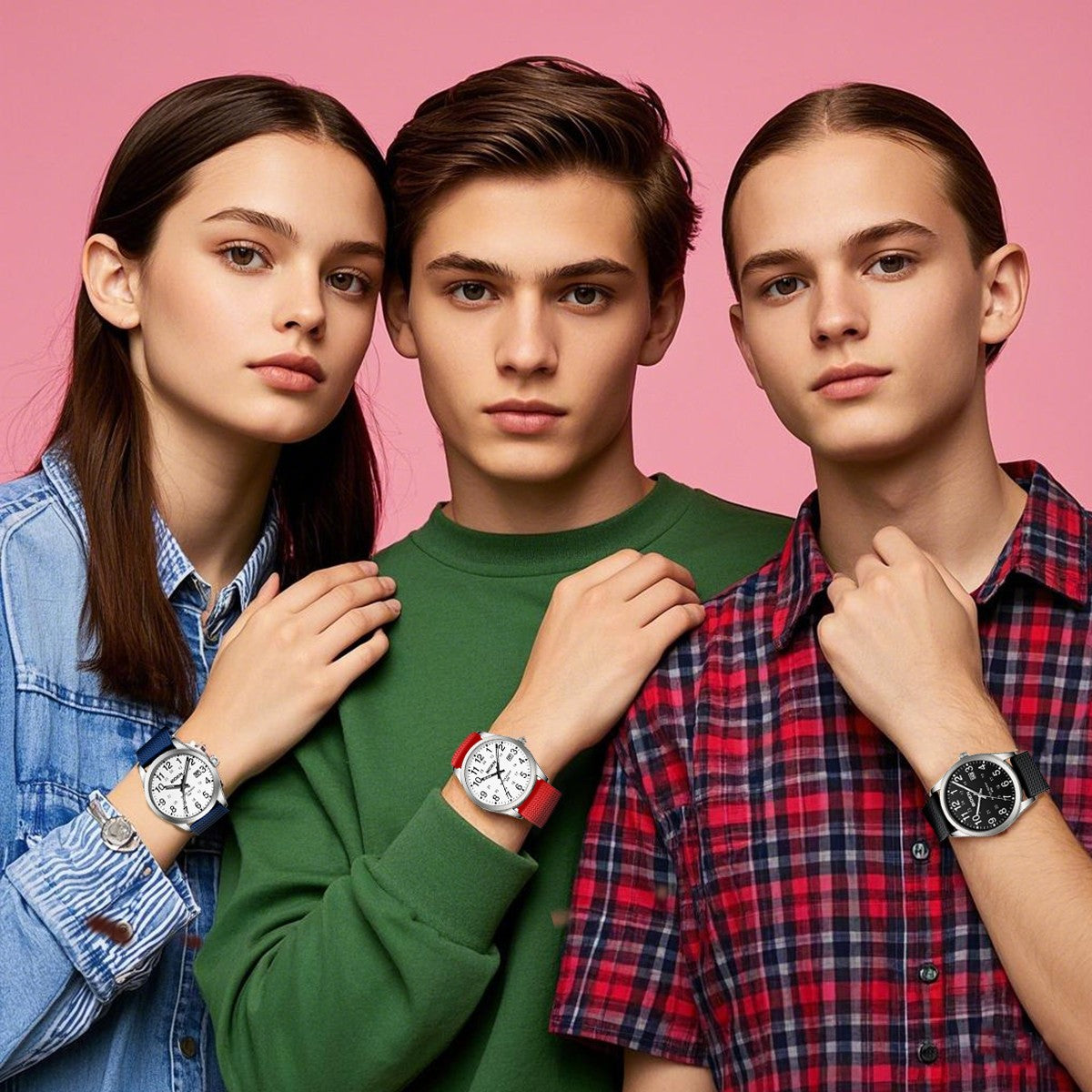 BIDEN Men's Watch Simulated Quartz Sports Men's and Women's Watch 30 Waterproof Second Hand Luminous Easy to Read Dial