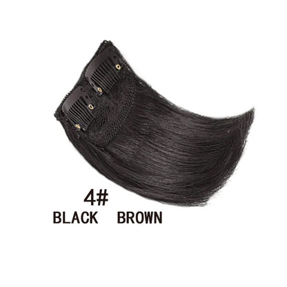 10cm Extensão de Cabelo Sintético Curto Liso Invisible Pad Forro Lateral Superior da Cabeça Aplique para Mulheres