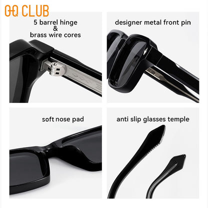 O-Q CLUB Retrô Moda Feminina Óculos de Sol Masculino Quadrado UV400 Óculos de Sol Feminino Masculino Luneta Óculos de Sol Luxuosos Lentes Femininas