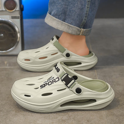 A Pair of Men's New Clogs, Summer New Wear-Resistant, Non-Slip Sports Beach Shoes, Soft-Soled Comfortable Men's Shoes for Driving