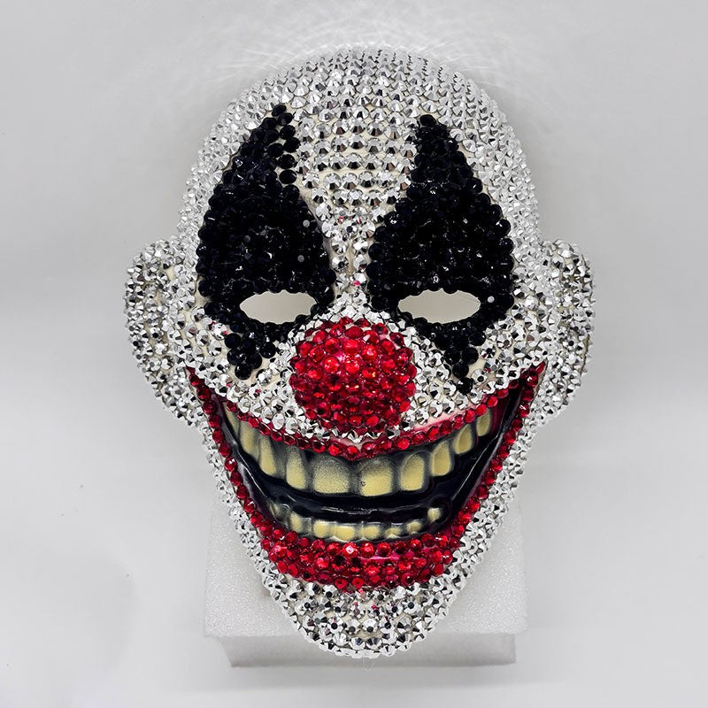 High-End Diamond-Studded Clown Mask for man and women Halloween Dance Party Fashion Mask Clown Role-Playing Costume