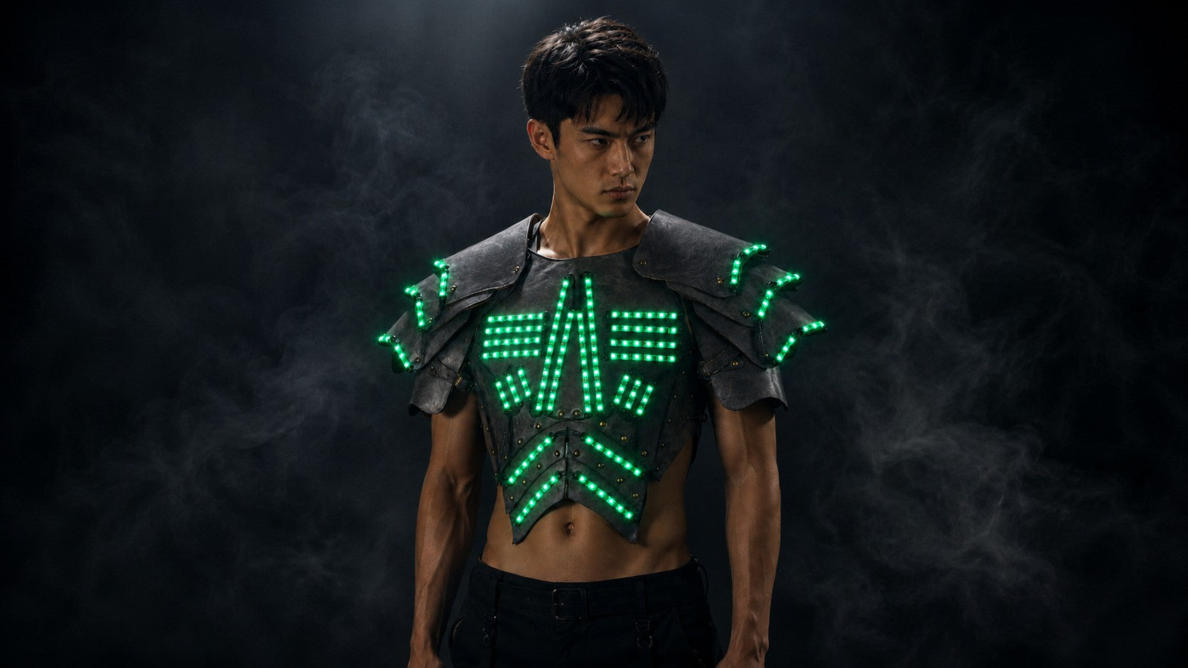 Cyber LED Glow Armor Cape – Illuminated Cosplay & Club Wear