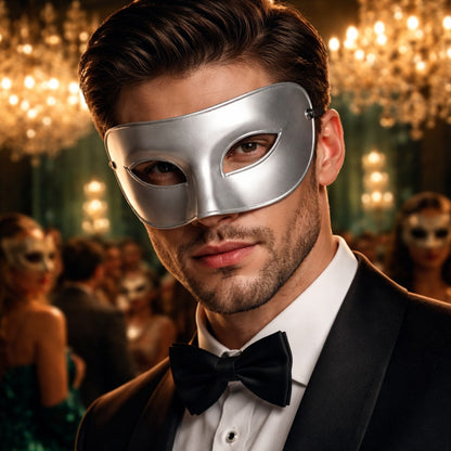 Metal Half-Face Jazz Mask for Men & Women, Thickened Party Costume Accessory, Perfect for Halloween Cosplay Events