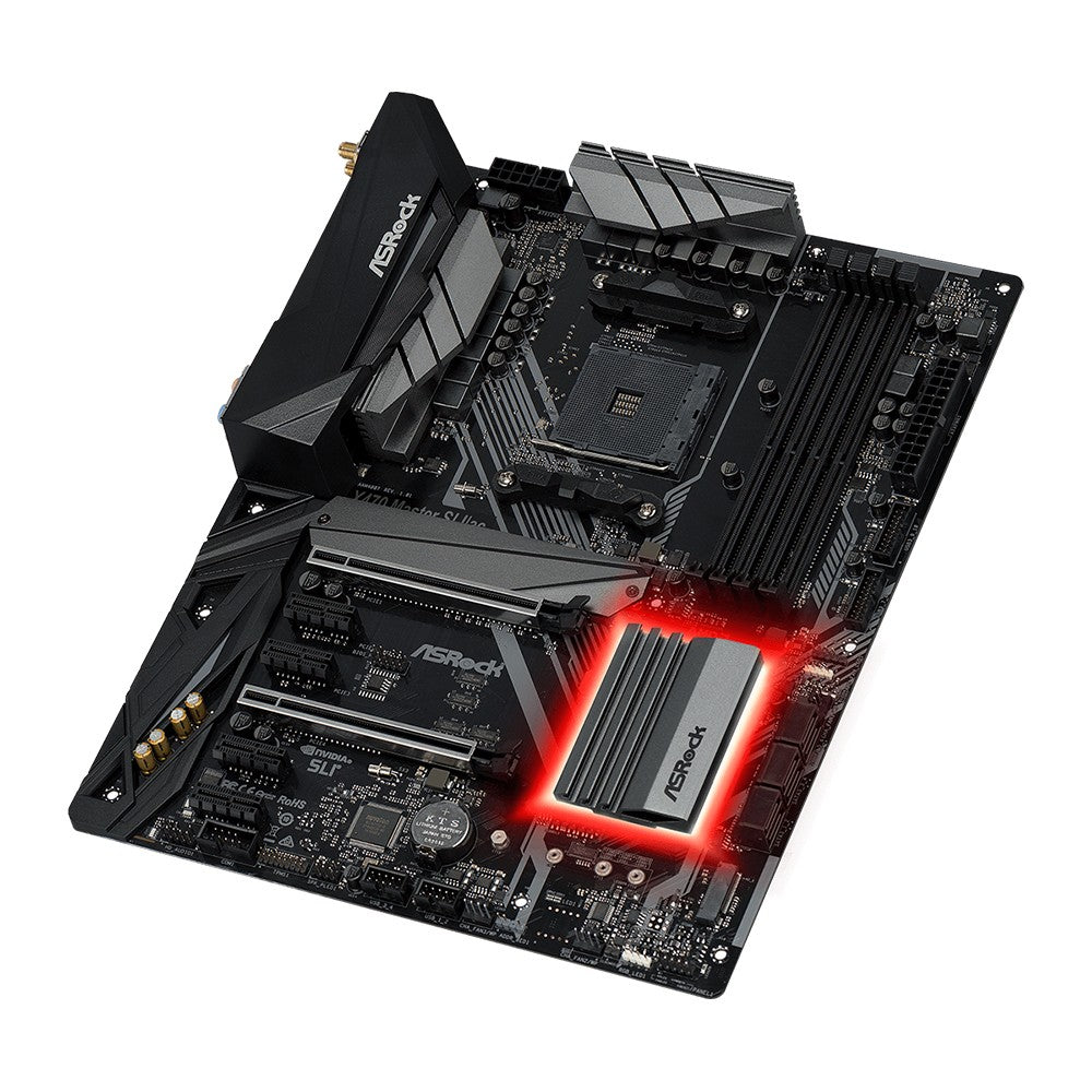 Placa-mãe ASRock X470 MASTER SLI/AC Suporta CPU 1600 2700X 1700X 5600X 5700X3D 5800X3D 5800X 4xDDR4 M.2 AMD X470 ATX