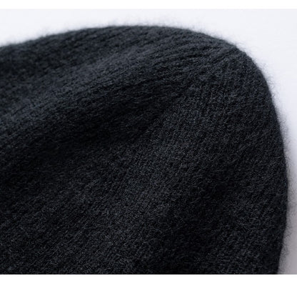 New Autumn Winter 100% Cashmere Hat Knitted Mountaineering Wool Hat Outdoor Skiing Double Layer Men and Women Thickened Warm