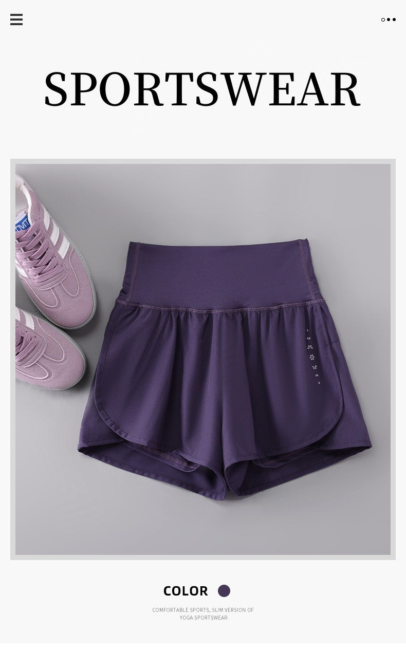 DRUR Women's Cycling Shorts High Waist Quick Drying Yoga Shorts Woman Summer Sports Short Pants With Inner Lining Gym Clothing