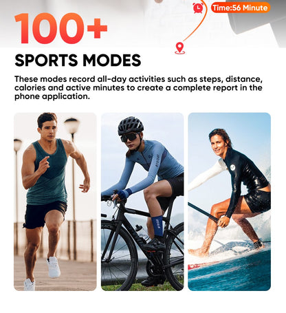 2025 Novo Relógio Inteligente Esportivo da Moda Masculino Feminino Tela Sensível ao Toque Total AMOLED HD de 1,85 Polegadas IP68 À Prova D'Água Smartwatches com Chamada Bluetooth