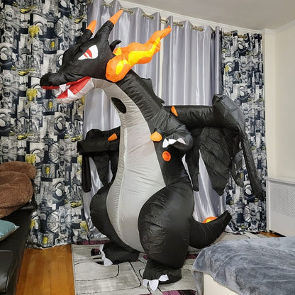 Dinosaur Inflatable Costumes for Adults Halloween Dragon Blow Up Suit Fire Breathing Evil Dragon for Party Fancy Dress Suit 2023