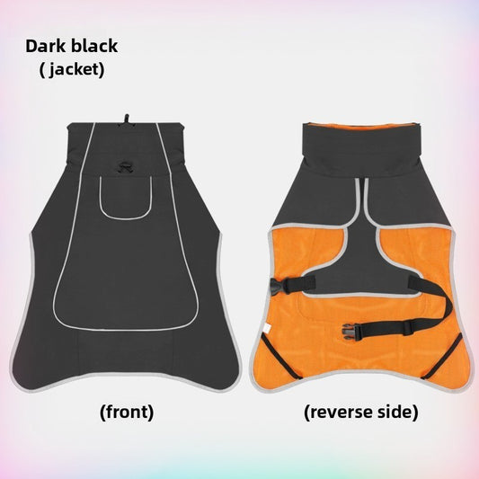 Roupas para Cachorros Jaqueta Externa Roupa Impermeável Capa de Chuva Casaco Roupa para Animais de Estimação Chuva Externa de Uso Duplo Roupa para Cães Grandes Roupa de Vento para Animais de Estimação