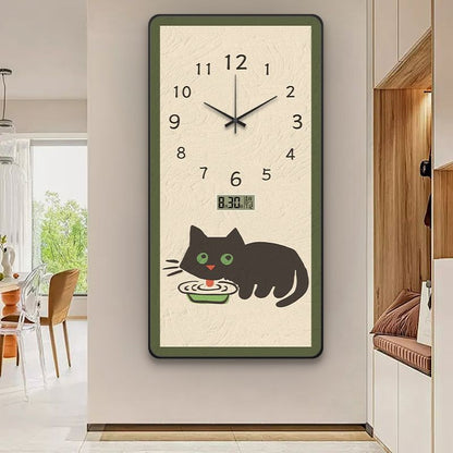 Perpetual calendar living room wall clock, French retro style, silent home electronic time clock, wall hanging painting