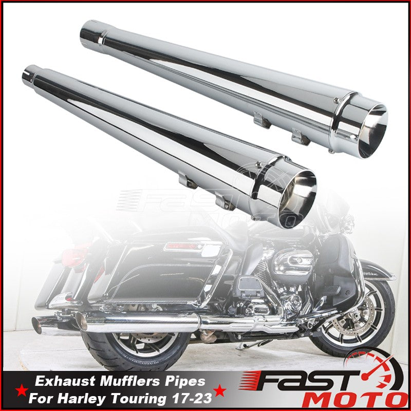 Motorcycle Slip On Mufflers Dual Exhaust Pipes For Harley Touring Road King Road Glide Electra Glides 2017-2023 Exhausts Muffler