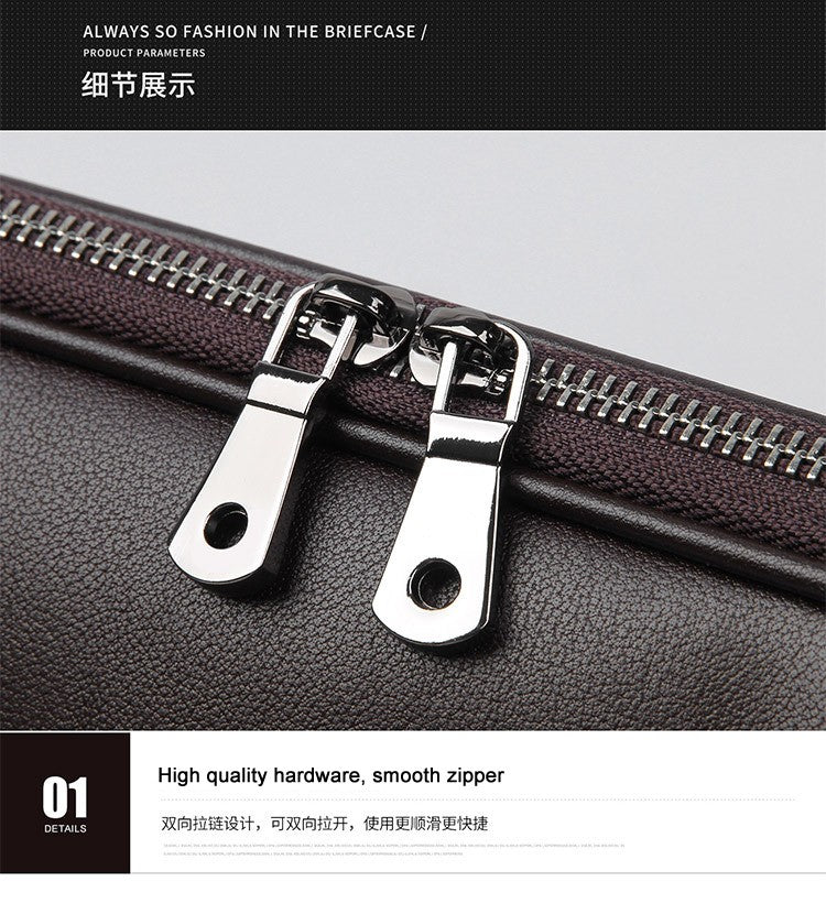 Luxury Genuine Leather Briefcase Men Leather Business Bag 15.6" Laptop Bag 14 Male Office Bag Document File Case Shoulder Bag
