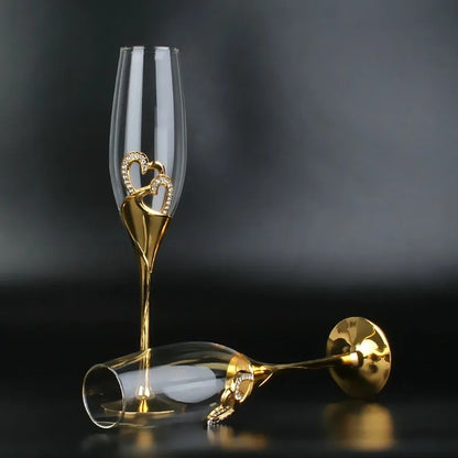 Conjunto 2 Peças Taças de Cristal Luxo Vinho Tinto Copos Altos para Festa Champanhe Flute Copos de Beber