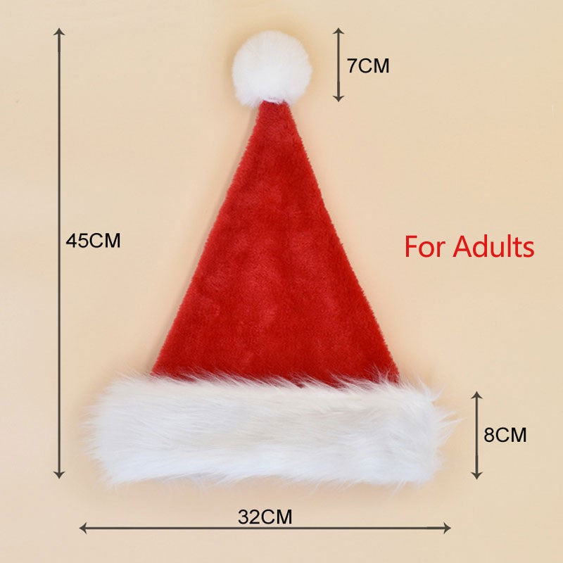 Christmas Decorative Products Santa Claus Hat Christmas Long Plush Thickened Red Gift Hat Adult Children Plush Christmas Hat
