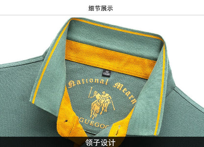 Summer New Embroidered Cotton Short Sleeved Polo Shirt for Men's Fashion, Casual, Comfortable, and Breathable T-shirt Top