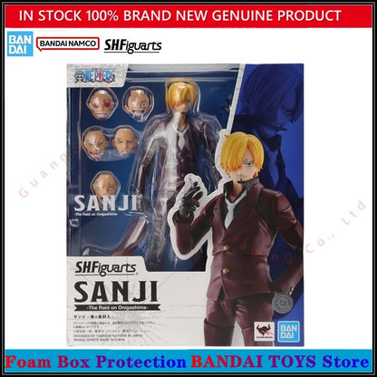 Atacado Bandai 100% Genuíno One Piece Model Kit Anime Figures SHF Monkey D Luffy Nami Shanks Roronoa Zoro Romance Dawn