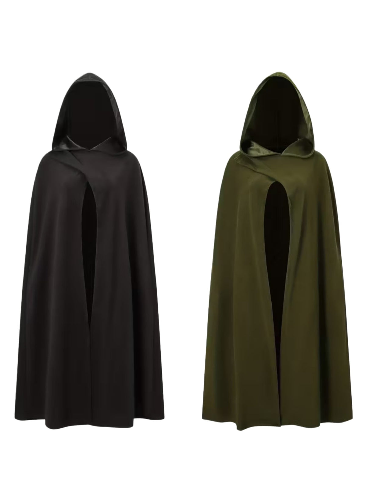 New Halloween Costume Cloak, Fleece Hooded Halloween Cape, Retro Asymmetrical Design Role Play Coat, Party Outfit, Autumn & Winter Clothing Accessory, Cosplay Costume