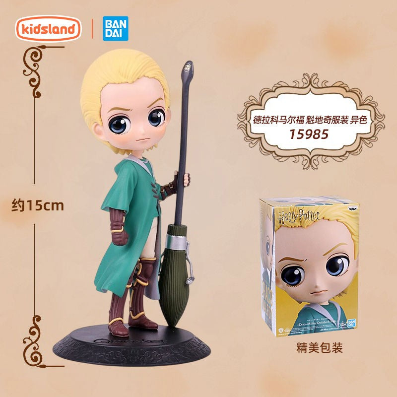 14cm Original Bandai Q Posket Harry Potter Series Versão Personagem Draco Malfoy Hermione Action Figure Anime Colecionável Bonecas Infantis